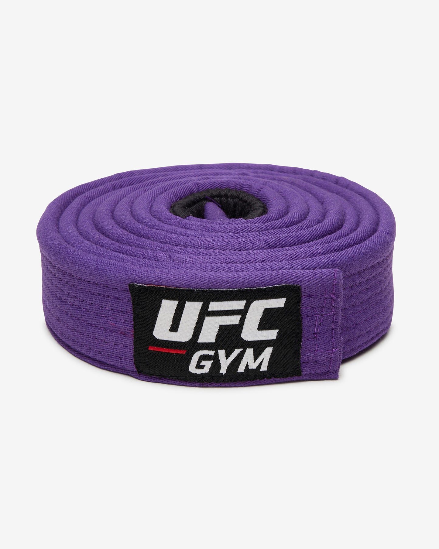 Purple UFC Gym belt with red and white logo on a white background front-facing view