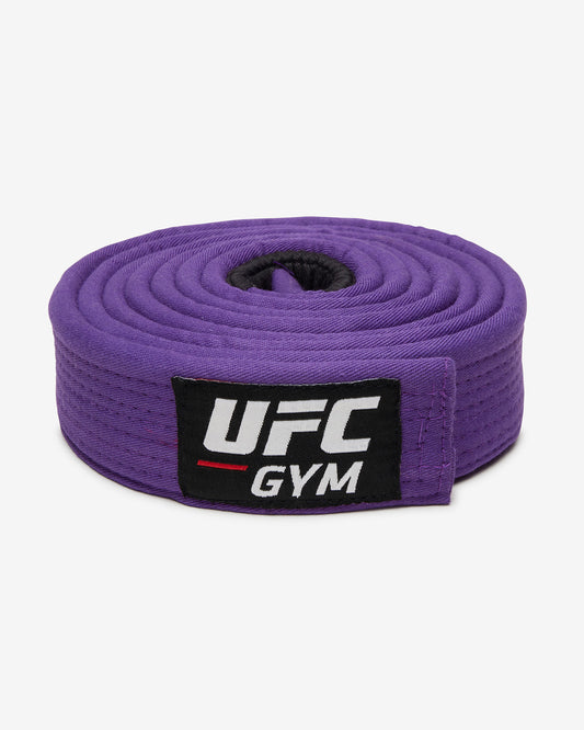 Purple UFC Gym belt with red and white logo on a white background front-facing view