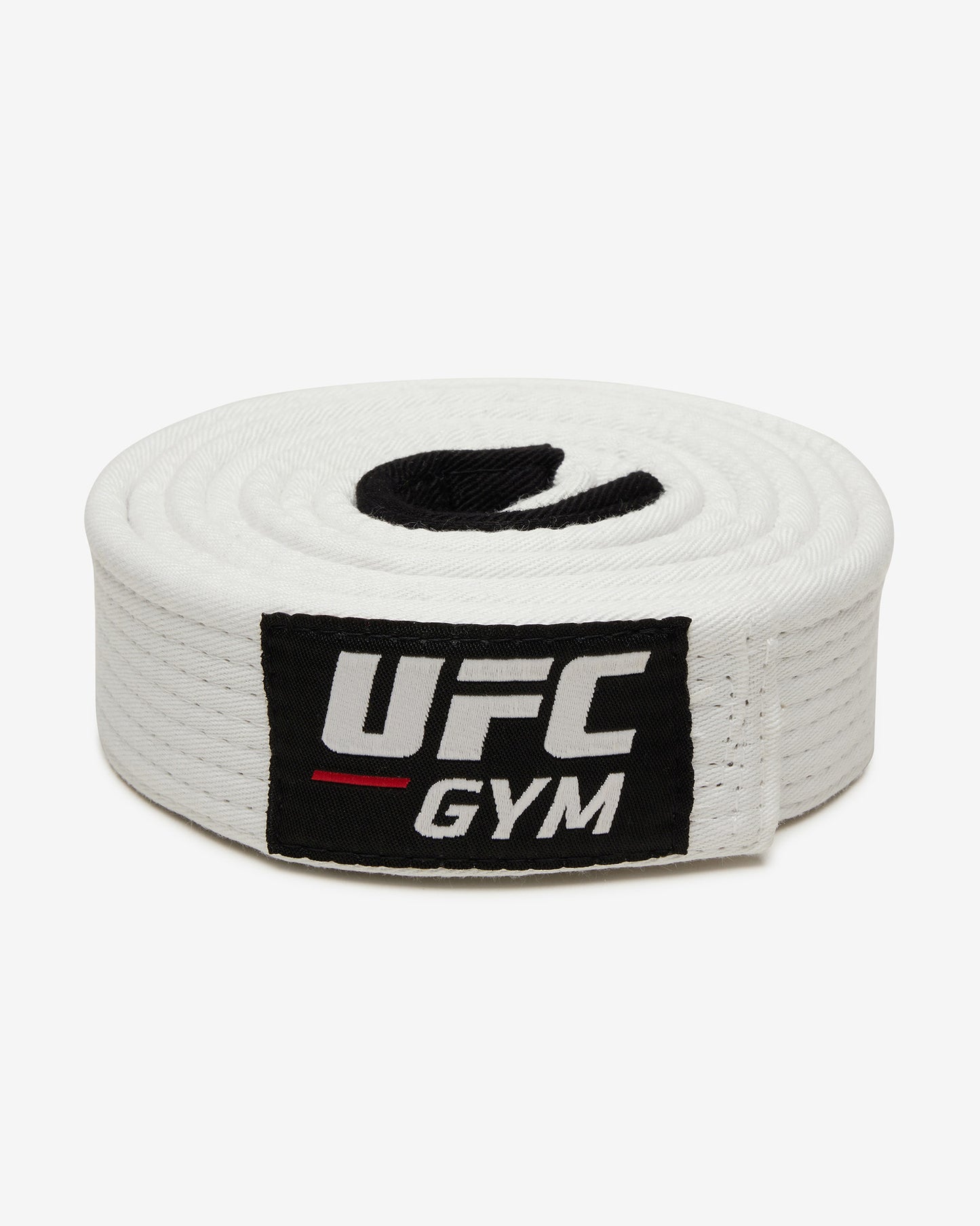 White UFC Gym belt on a white background facing forward