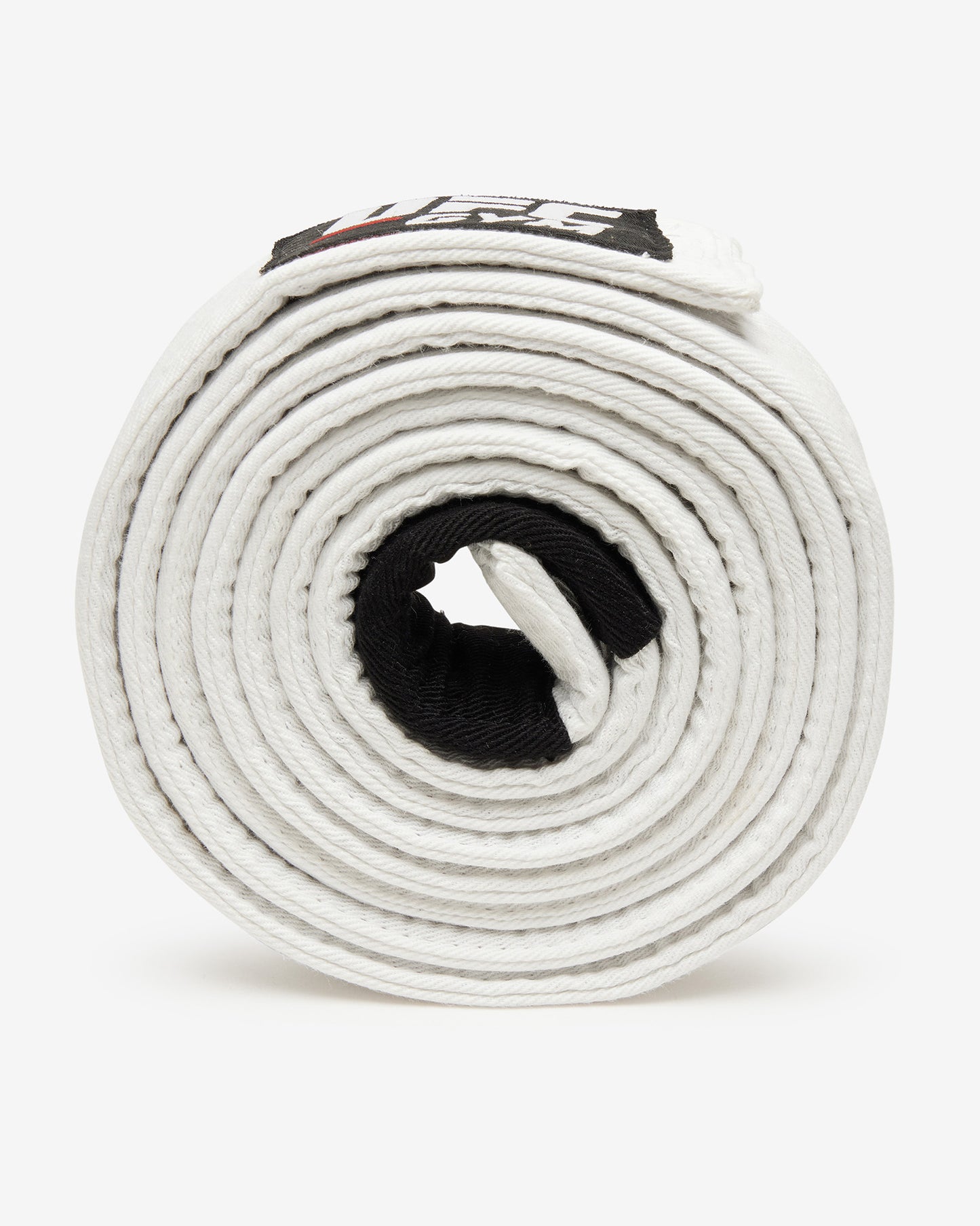White UFC Gym belt on a white background on its side