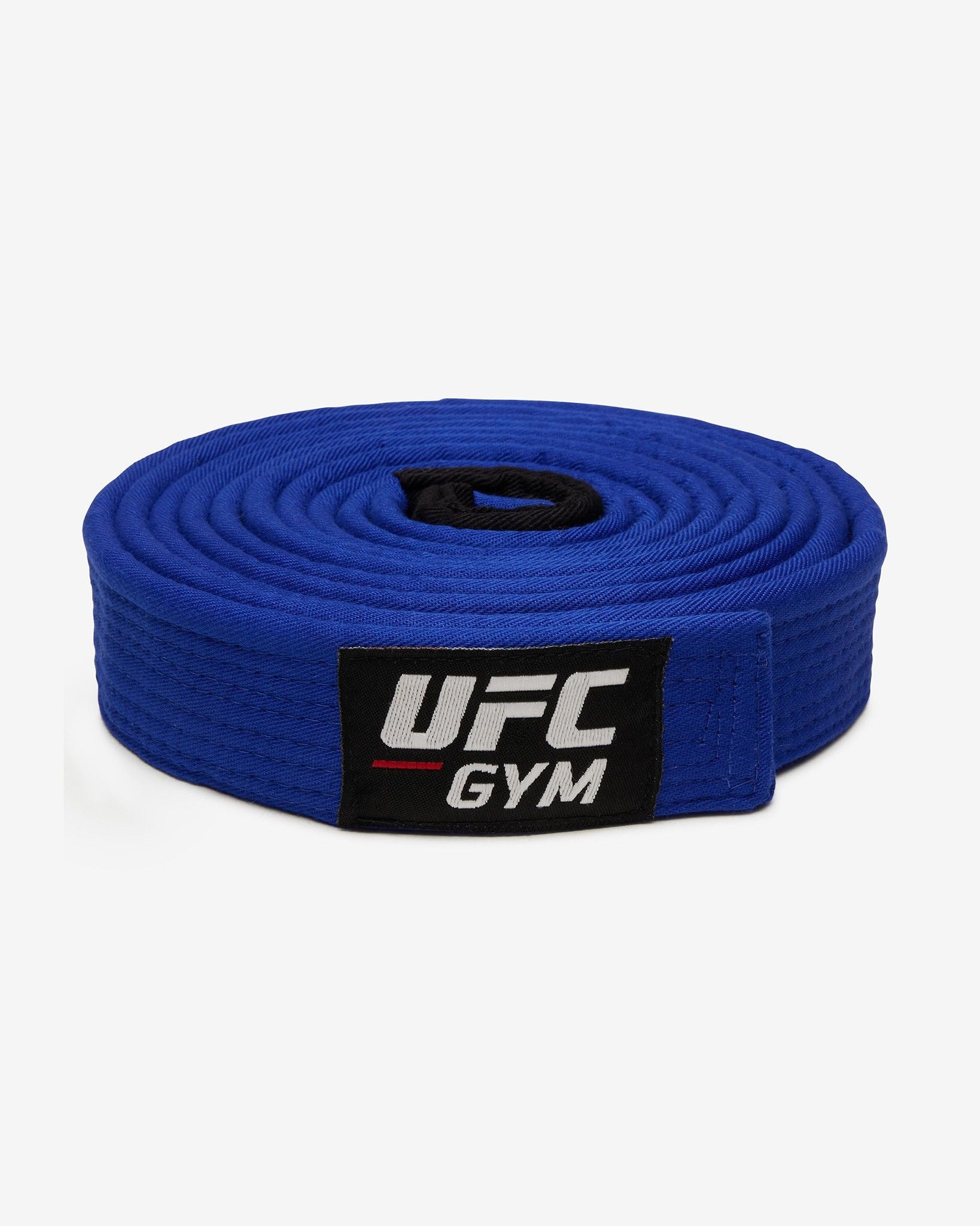Blue UFC Gym belt on a white background front-facing