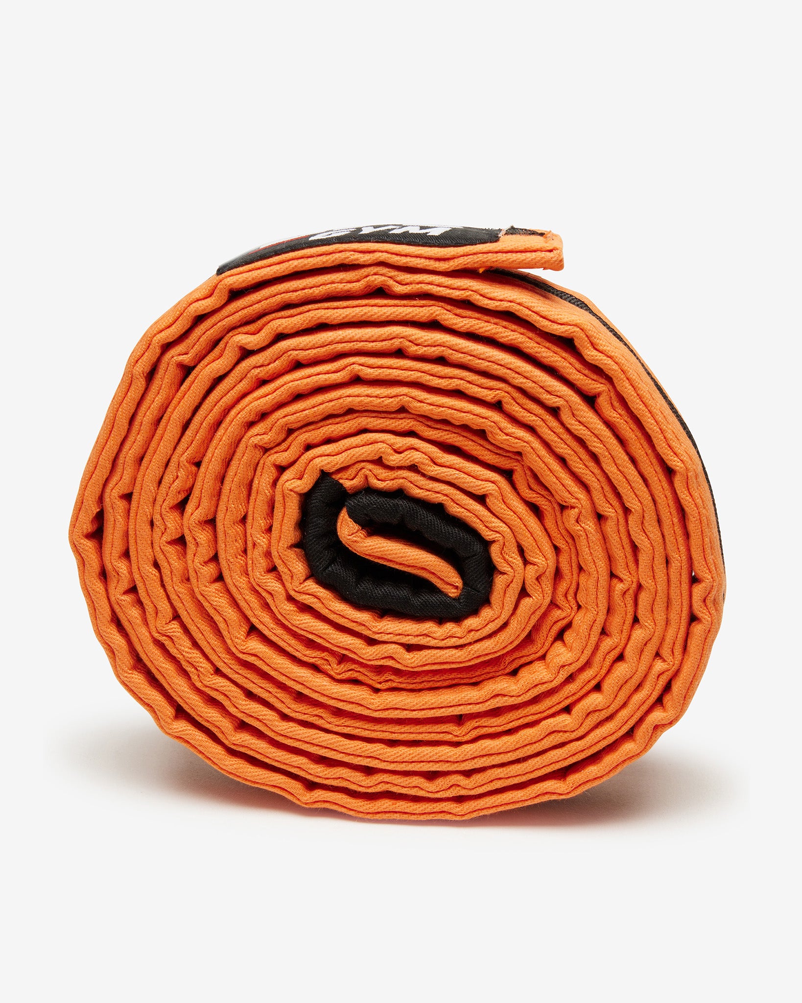 Orange UFC Gym belt with a black stripe on a white background on its side